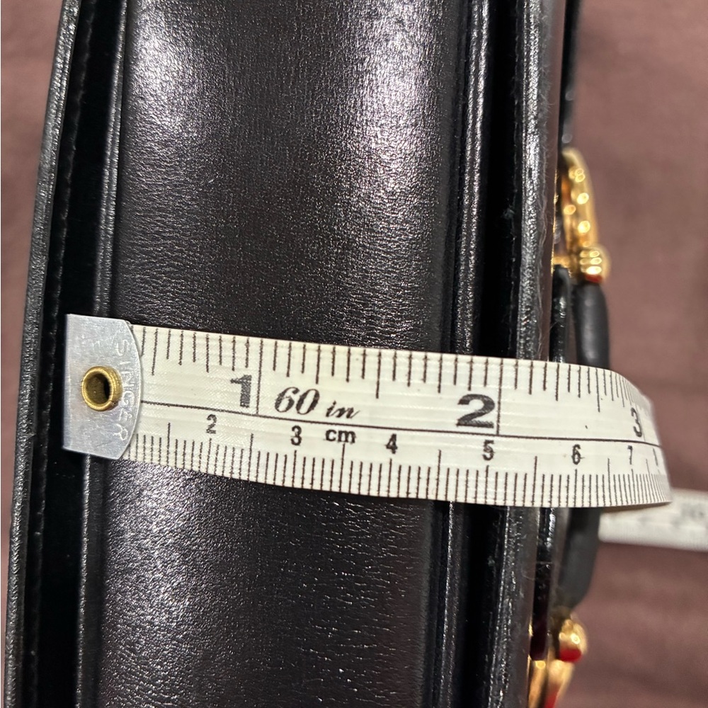Vintage Celine Chic Black Leather Bag with Gold Accents - Picture 14 of 14